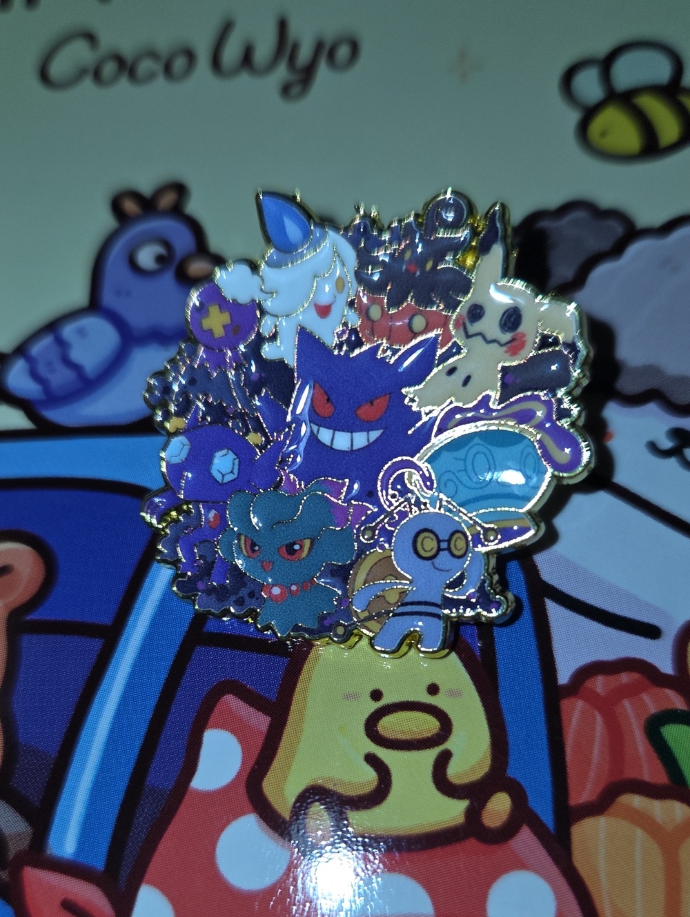 Pokemon Ghost-Type Pin Cluster - Purple & Blue Accents